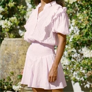 Sabo Skirt Mini Short Sleeve Button Front Dress Size Small NWT
